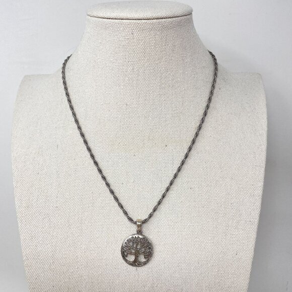 Tree of Life Sterling Silver Necklace Pendant‎ Marked 925 Nature Cottage Fairy - Picture 1 of 14